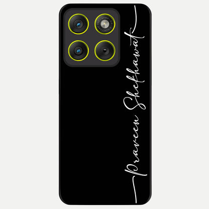  Black Tune Custom Name Glass Case For Moto Edge 70 back cover – full design glossy printed glass finish