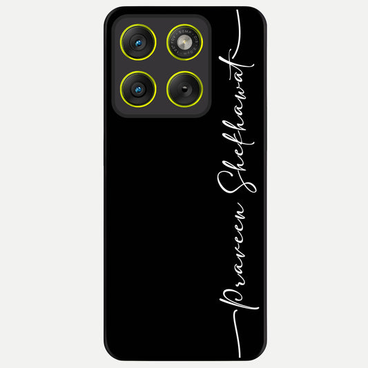  Black Tune Custom Name Glass Case For Moto Edge 70 back cover – full design glossy printed glass finish