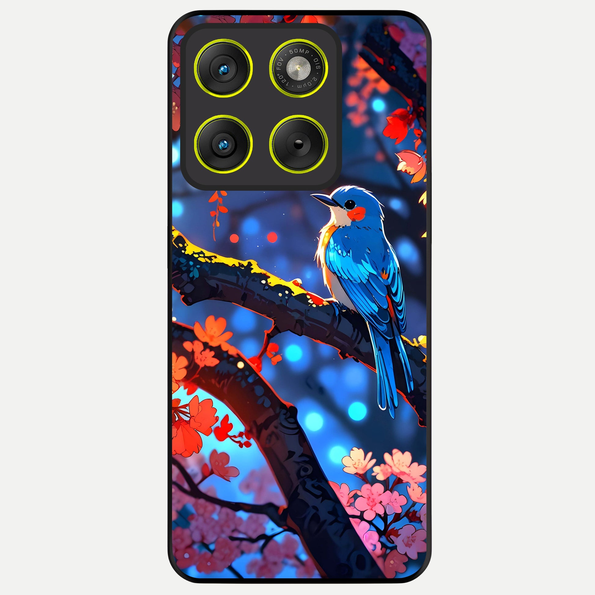  Blooming Water Drift Glass Case For Moto Edge 70 back cover – full design glossy printed glass finish