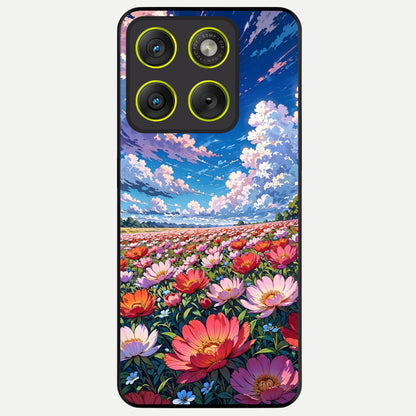  Blossom Sky Field Glass Case For Moto Edge 70 back cover – full design glossy printed glass finish