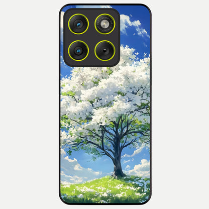  Blossom Sky Serenity Glass Case For Moto Edge 70 back cover – full design glossy printed glass finish