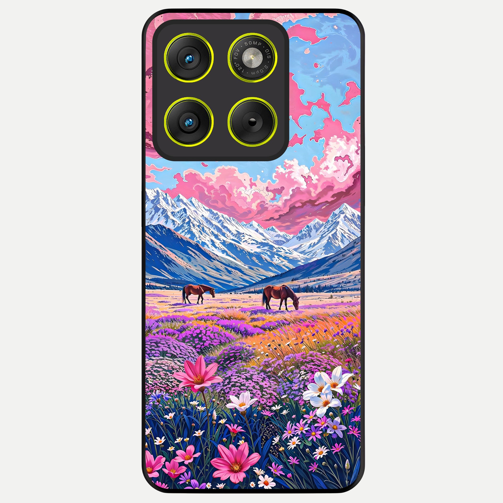  Blossom Valley Dream Glass Case For Moto Edge 70 back cover – full design glossy printed glass finish