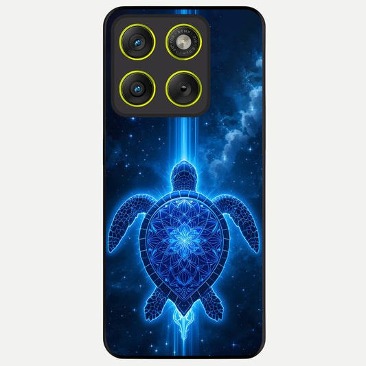 Blue Galaxy Turtle Glass Case For Moto Edge 70 back cover – full design glossy printed glass finish