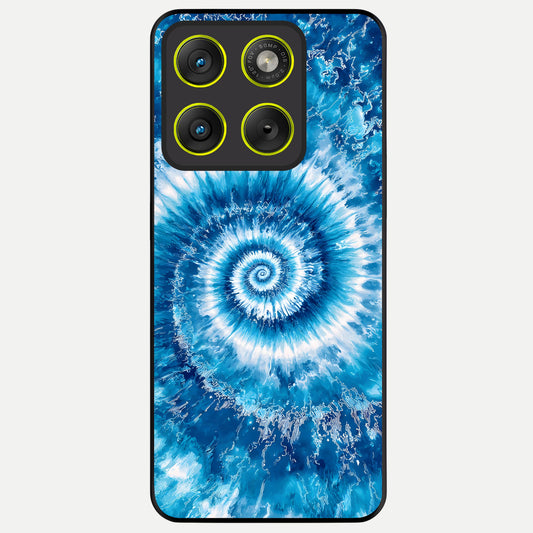  Blue Galaxy Wave Glass Case For Moto Edge 70 back cover – full design glossy printed glass finish