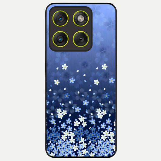  Blue Starry Glass Case For Moto Edge 70 back cover – full design glossy printed glass finish