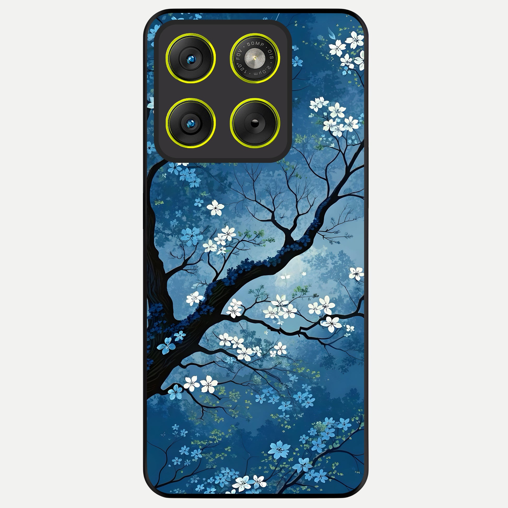  Blue Tree Serenity Glass Case For Moto Edge 70 back cover – full design glossy printed glass finish