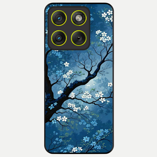  Blue Tree Serenity Glass Case For Moto Edge 70 back cover – full design glossy printed glass finish