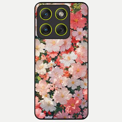 Blush Bloom Field Glass Case For Moto Edge 70 back cover – full design glossy printed glass finish