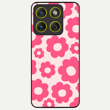  Blush Flower Pop Glass Case For Moto Edge 70 back cover – full design glossy printed glass finish