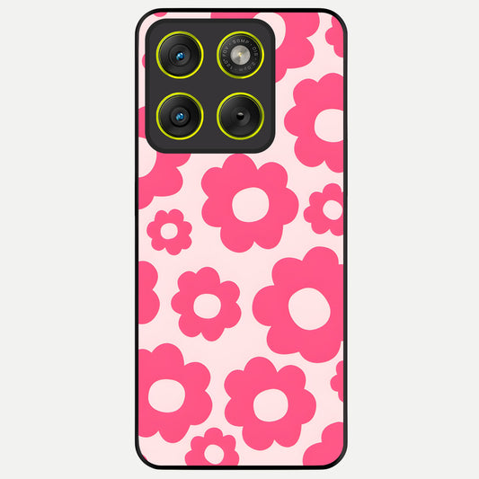  Blush Flower Pop Glass Case For Moto Edge 70 back cover – full design glossy printed glass finish