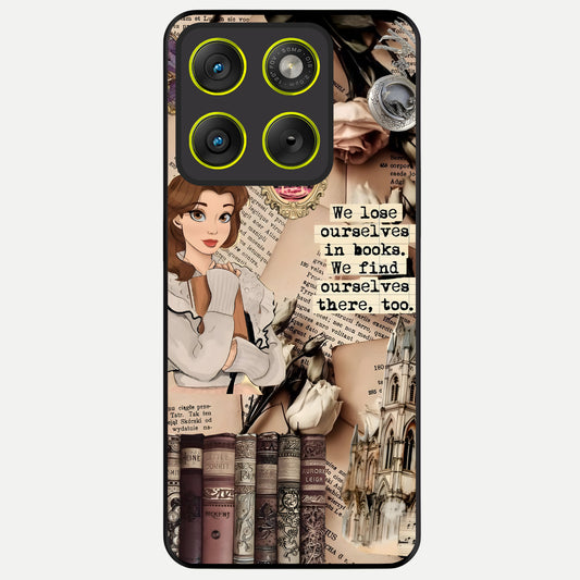  Bookish Dream World Glass Case For Moto Edge 70 back cover – full design glossy printed glass finish