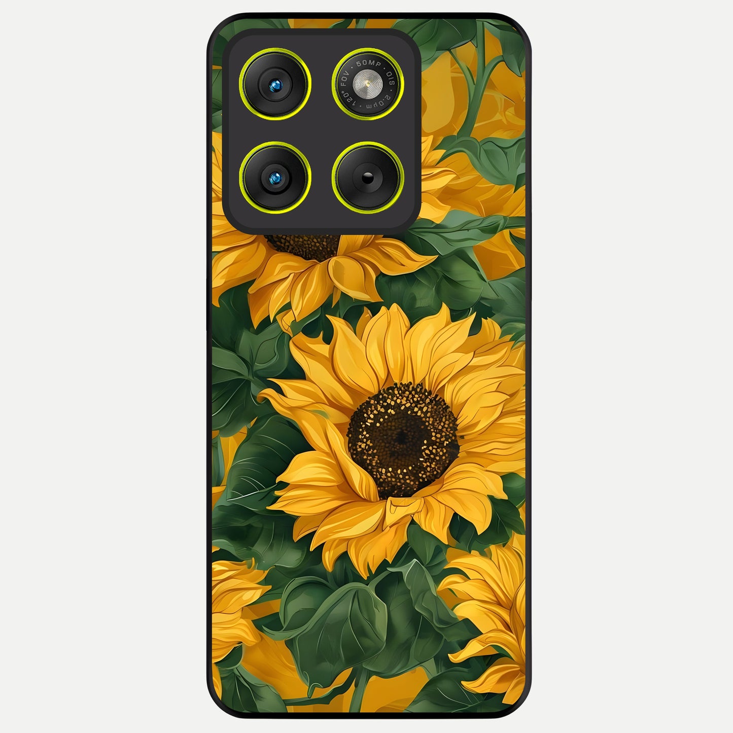  Bright Sunflower Bloom Glass Case For Moto Edge 70 back cover – full design glossy printed glass finish