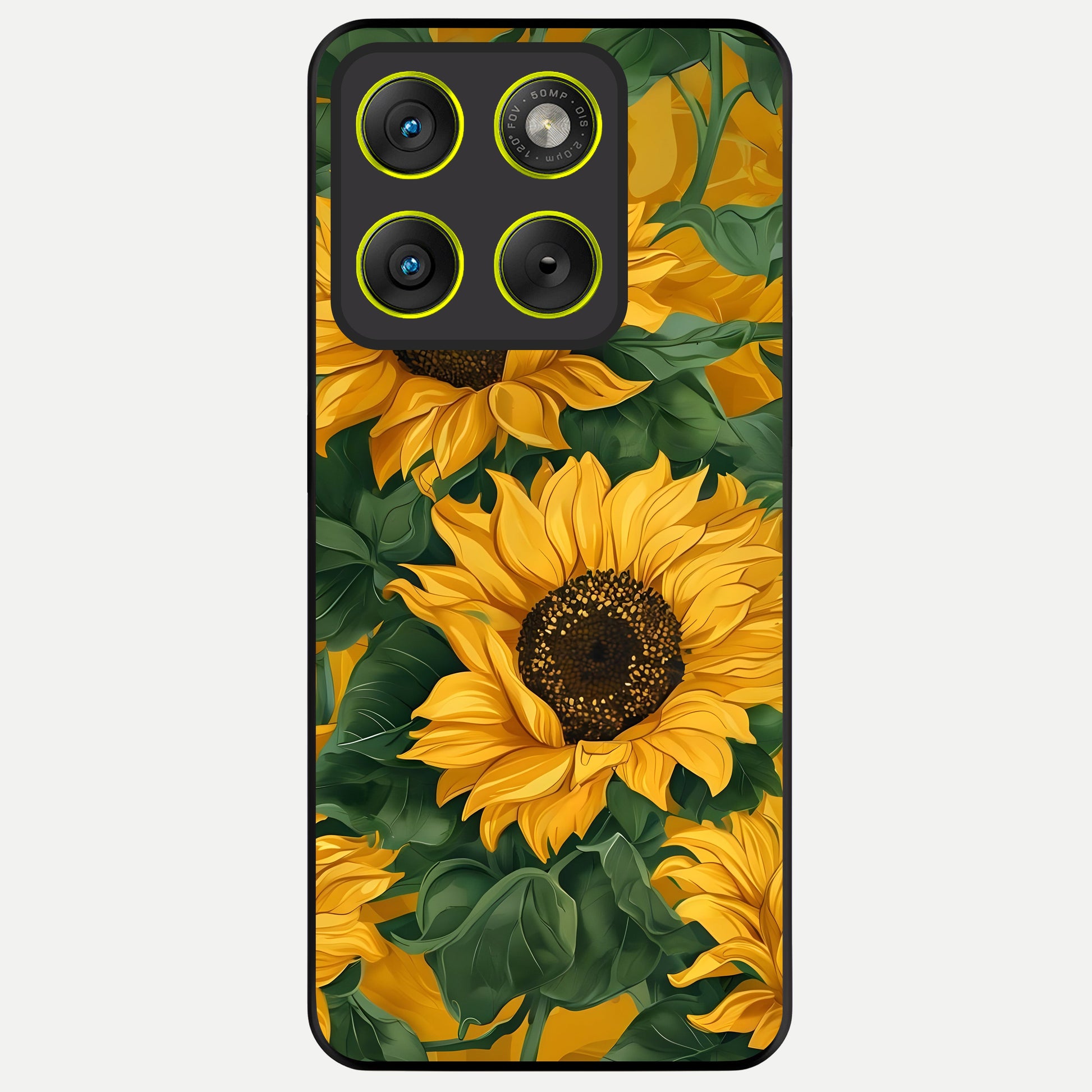  Bright Sunflower Bloom Glass Case For Moto Edge 70 back cover – full design glossy printed glass finish