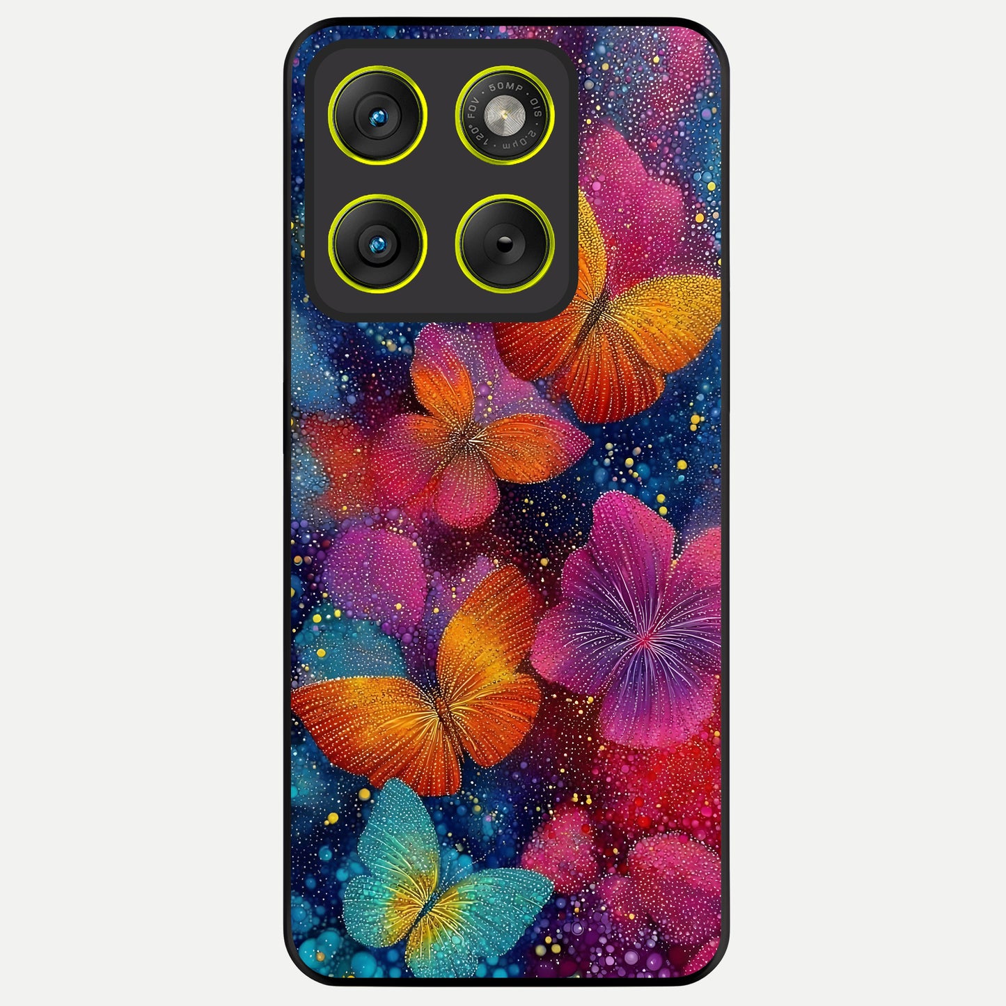  Butterfly Dream Mist Glass Case For Moto Edge 70 back cover – full design glossy printed glass finish