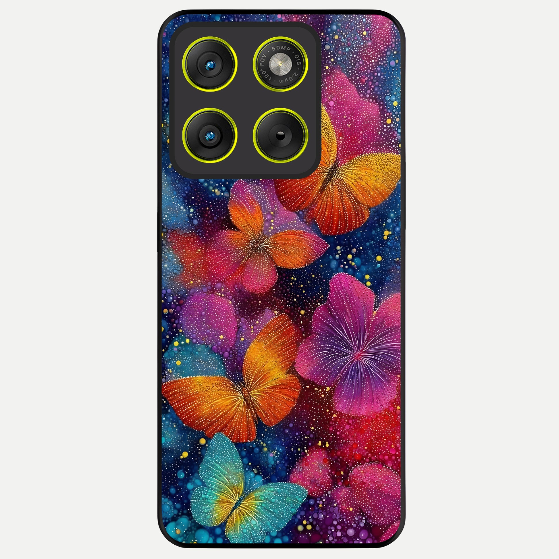  Butterfly Dream Mist Glass Case For Moto Edge 70 back cover – full design glossy printed glass finish
