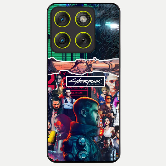  CYBERPUNK Legacy Glass Case For Moto Edge 70 back cover – full design glossy printed glass finish