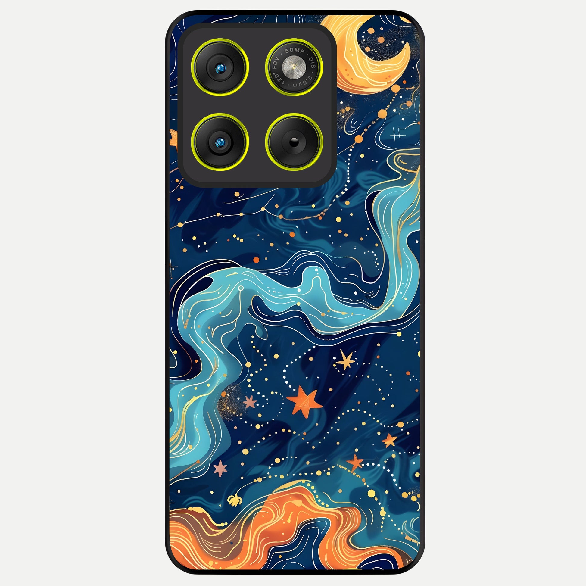  Celestial Dream Flow Glass Case For Moto Edge 70 back cover – full design glossy printed glass finish