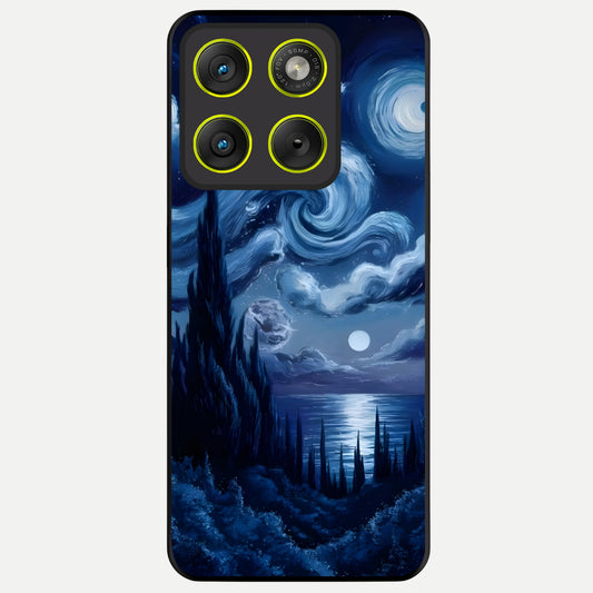  Celestial Dream Van Gogh Glass Case For Moto Edge 70 back cover – full design glossy printed glass finish