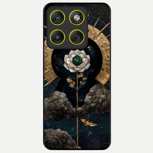  Celestial Lotus Morang Glass Case For Moto Edge 70 back cover – full design glossy printed glass finish