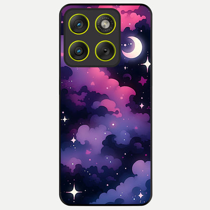  Celestial Moon Magic Glass Case For Moto Edge 70 back cover – full design glossy printed glass finish