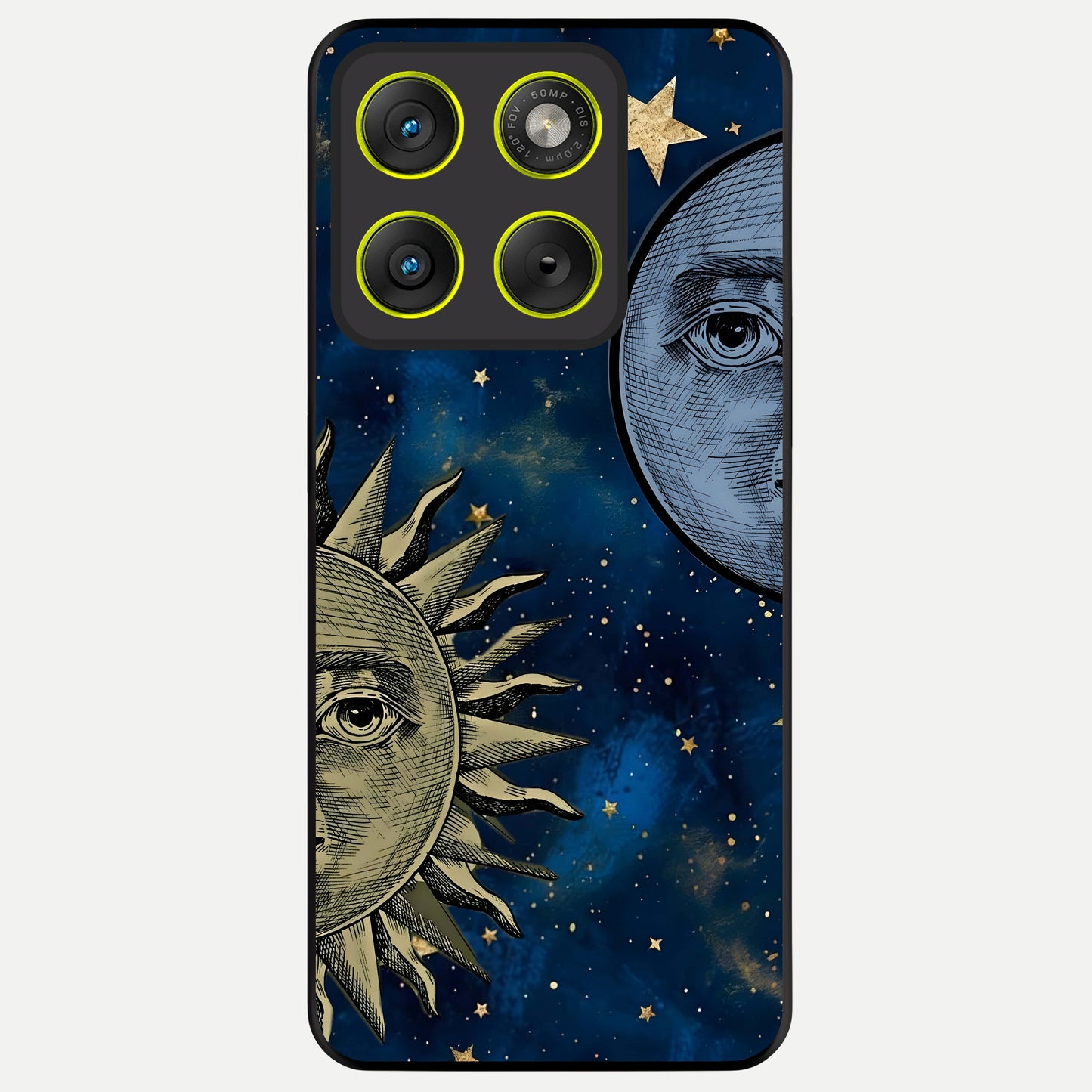  Celestial Moon With Sun Glass Case For Moto Edge 70 back cover – full design glossy printed glass finish