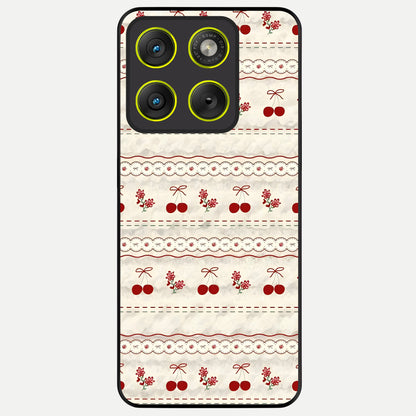  Cherry Bloom Charm Glass Case For Moto Edge 70 back cover – full design glossy printed glass finish
