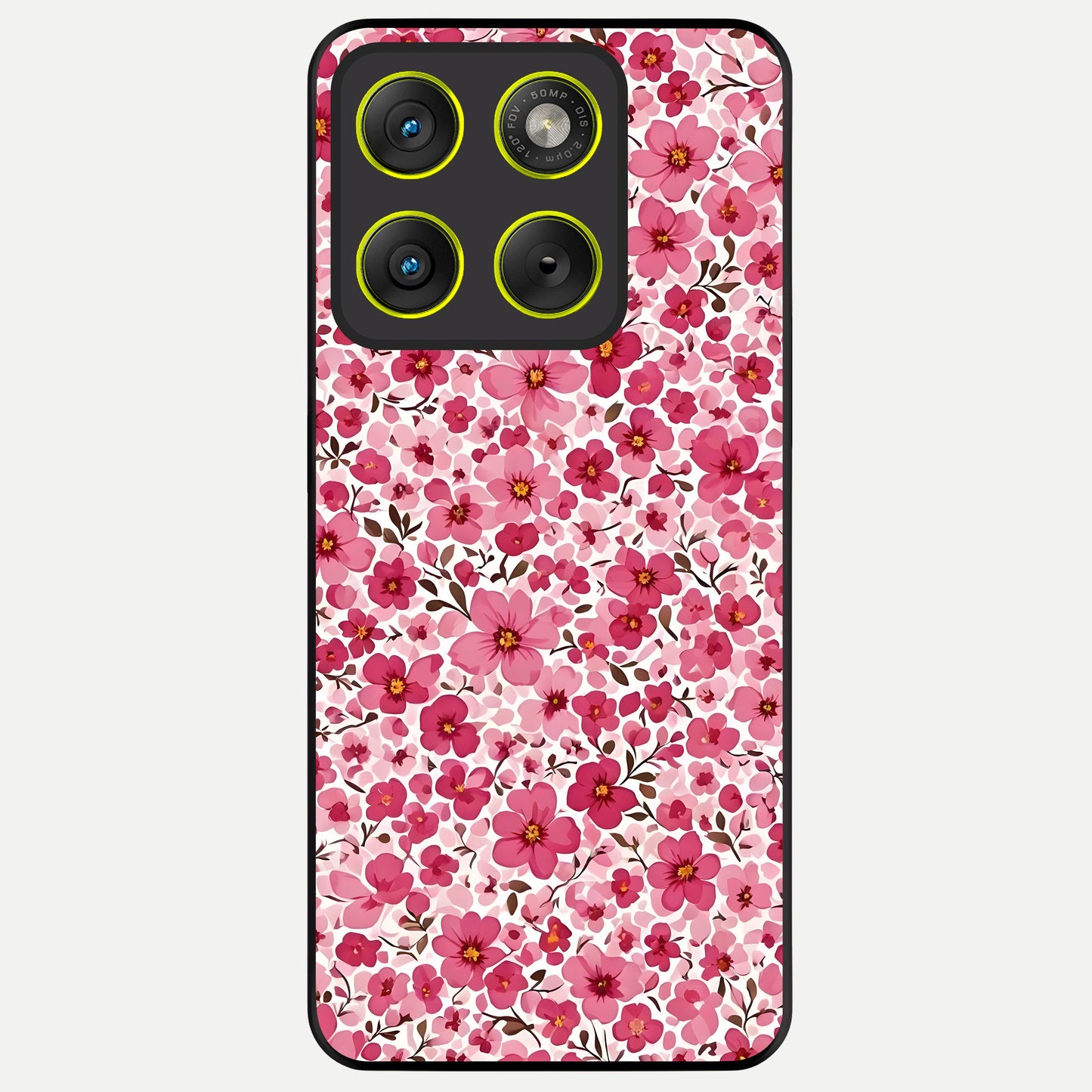  Cherry Blossom Charm Glass Case For Moto Edge 70 back cover – full design glossy printed glass finish