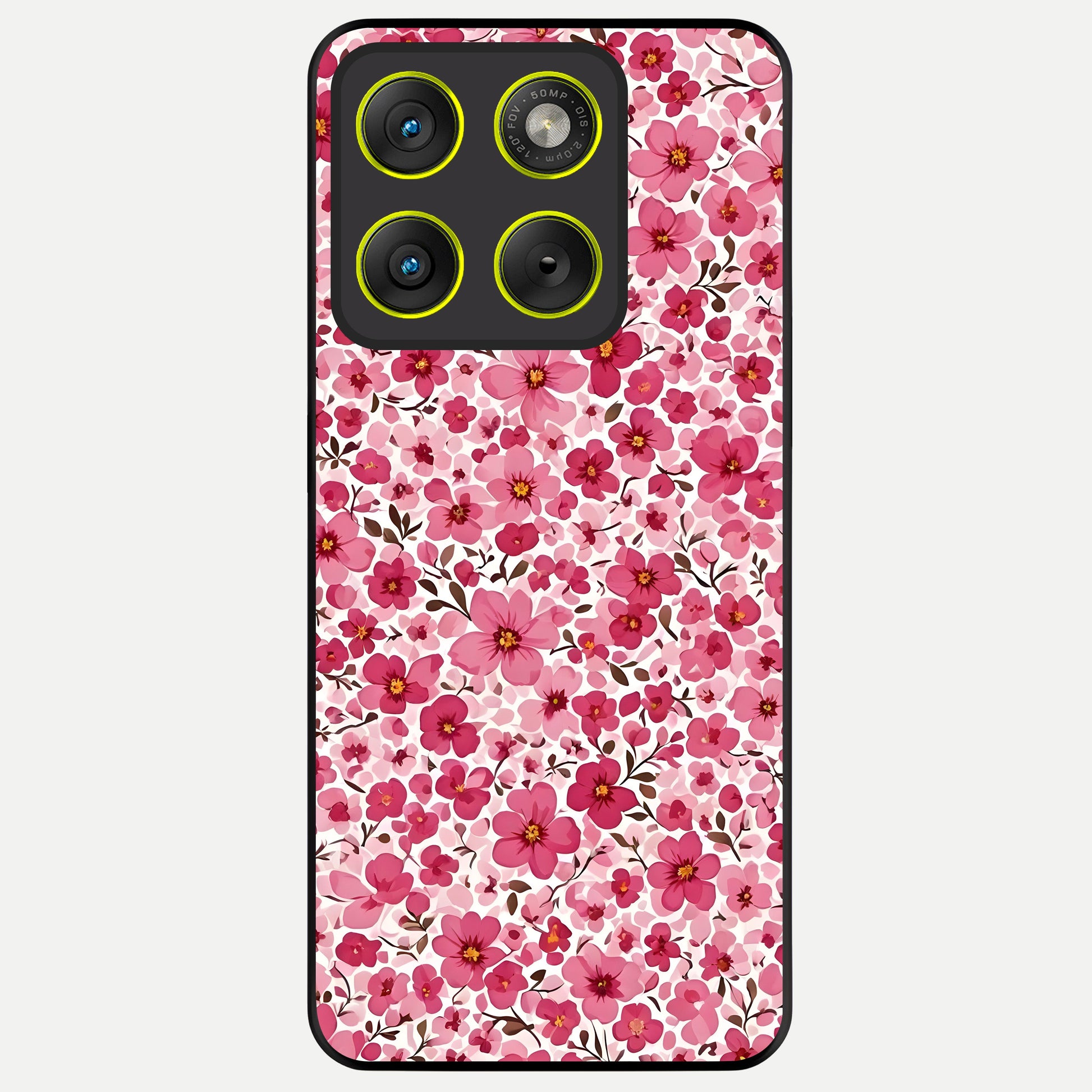  Cherry Blossom Charm Glass Case For Moto Edge 70 back cover – full design glossy printed glass finish
