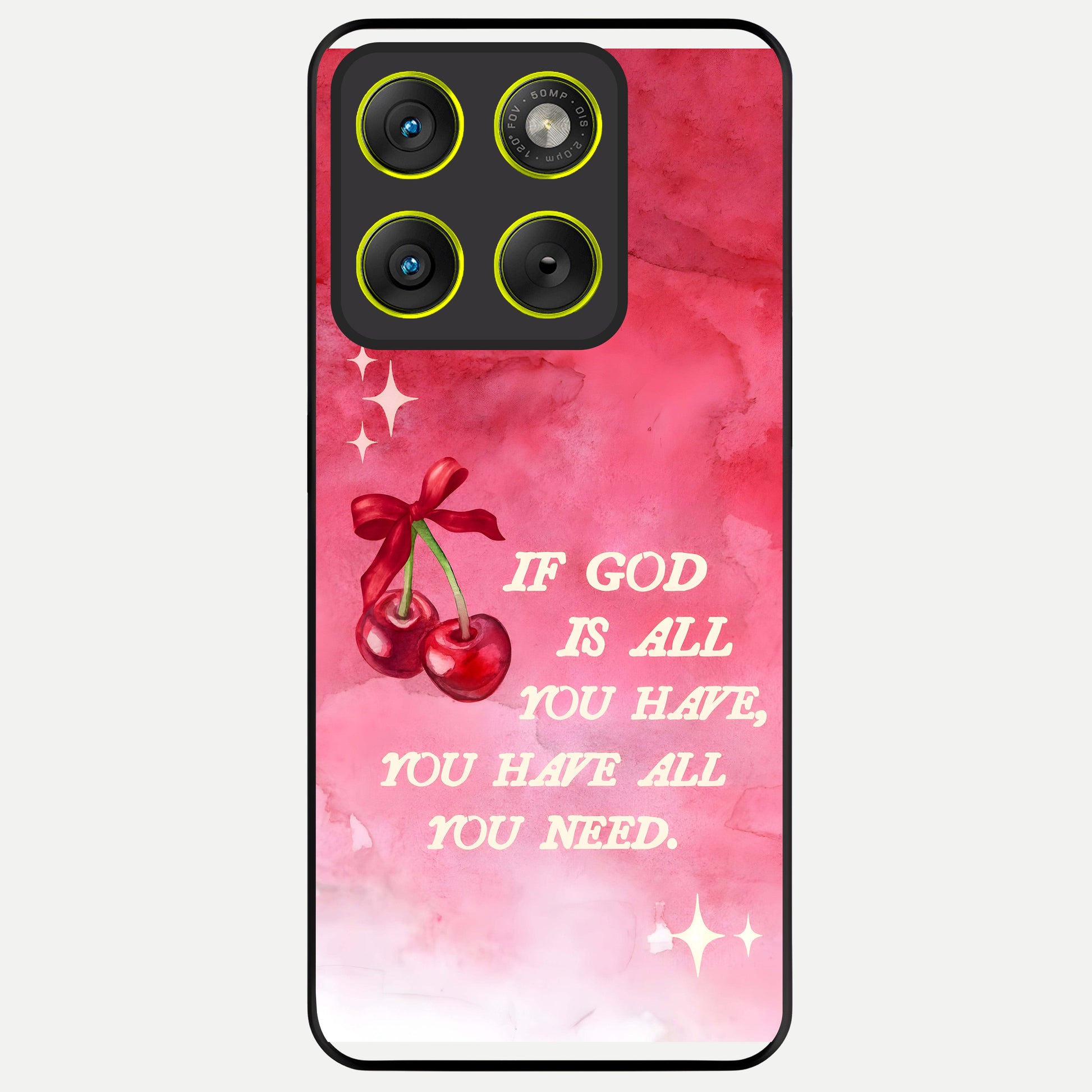  Cherry Quote Glass Case For Moto Edge 70 back cover – full design glossy printed glass finish