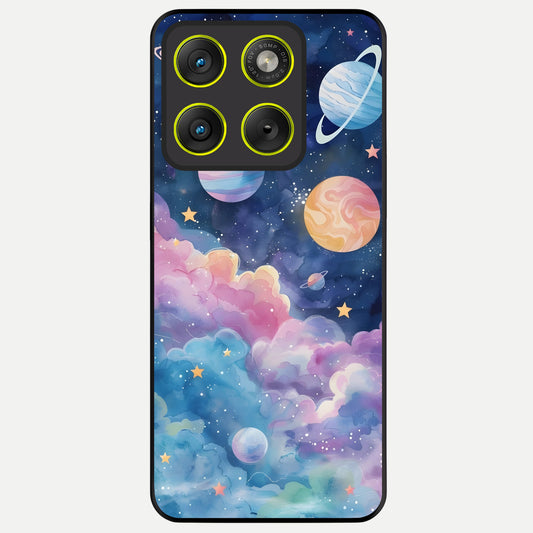  Cosmic Planet Dreams Glass Case For Moto Edge 70 back cover – full design glossy printed glass finish