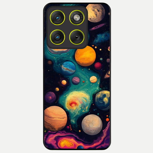 Cosmic Planet Journey Glass Case For Moto Edge 70 back cover – full design glossy printed glass finish