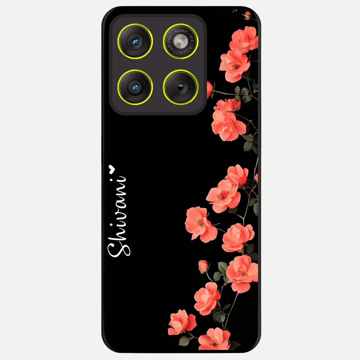  Crimson Bloom Grace Custom Name Glass Case For Moto Edge 70 back cover – full design glossy printed glass finish