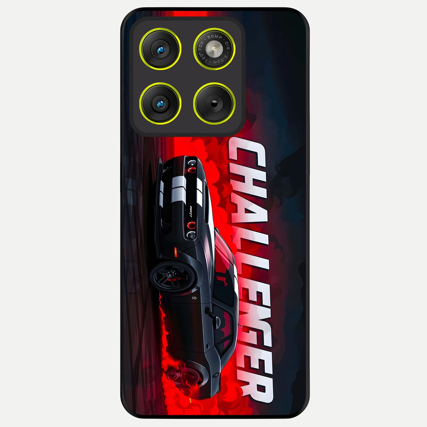  Crimson Challenger Fury Glass Case For Moto Edge 70 back cover – full design glossy printed glass finish
