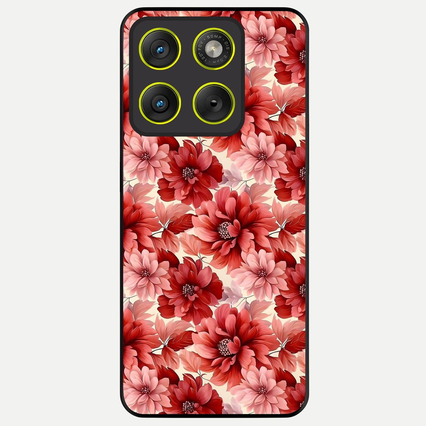  Crimson Love Petals Glass Case For Moto Edge 70 back cover – full design glossy printed glass finish