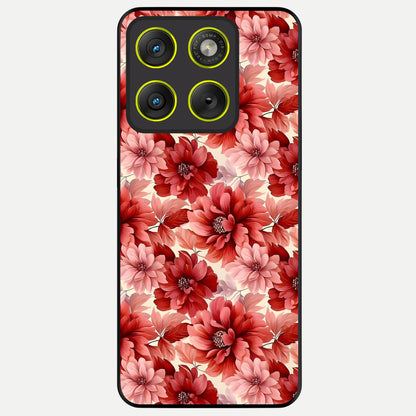  Crimson Love Petals Glass Case For Moto Edge 70 back cover – full design glossy printed glass finish