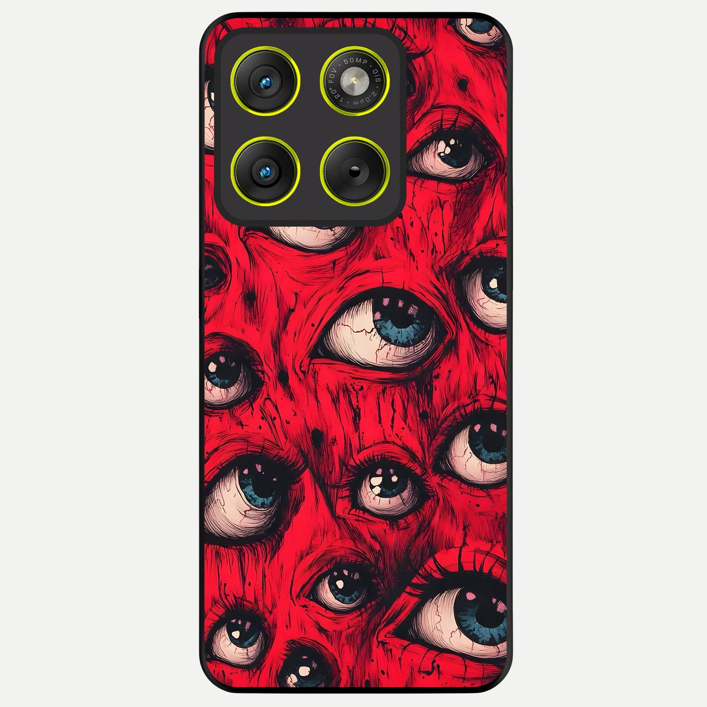  Crimson Watch Eyes Glass Case For Moto Edge 70 back cover – full design glossy printed glass finish