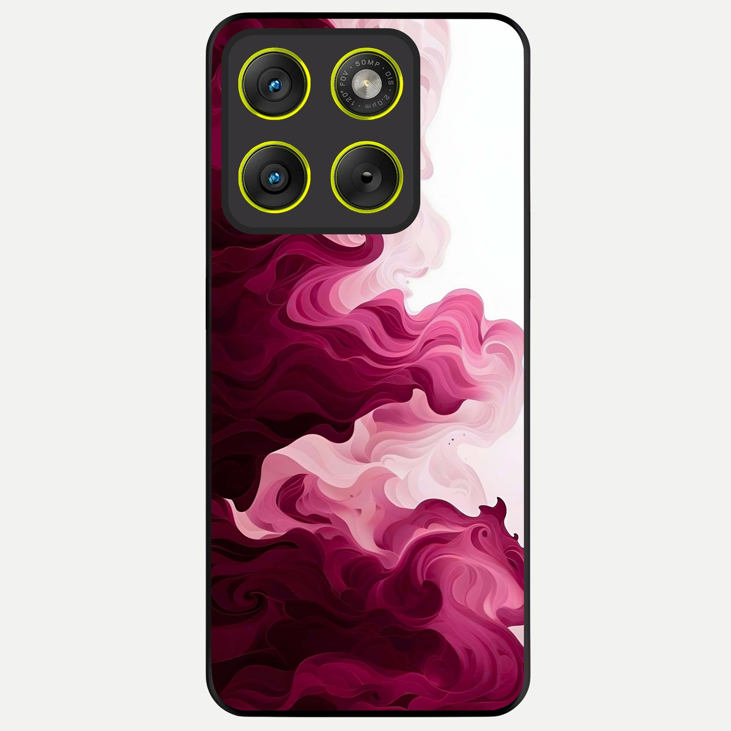  Crimson Wave Flow Glass Case For Moto Edge 70 back cover – full design glossy printed glass finish