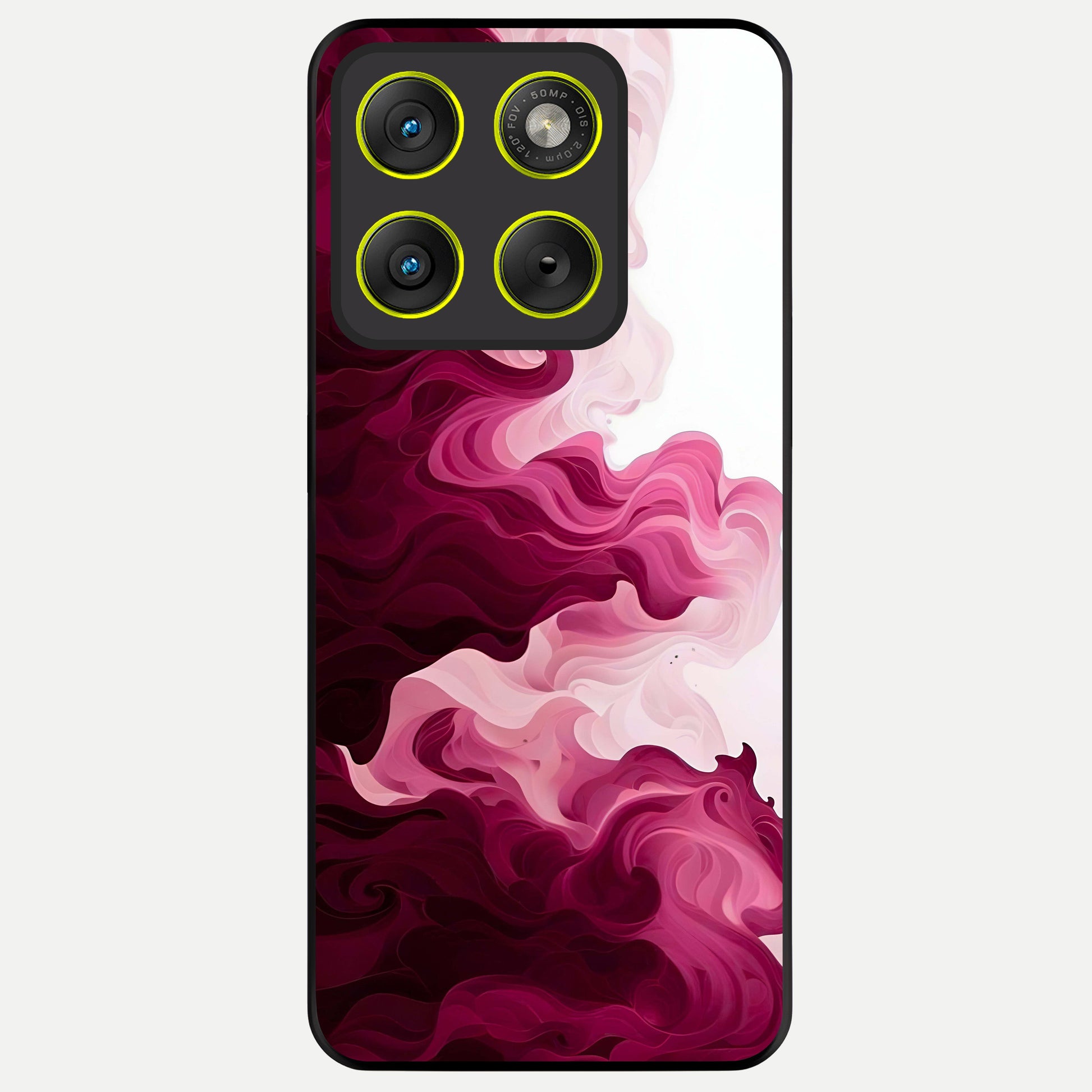  Crimson Wave Flow Glass Case For Moto Edge 70 back cover – full design glossy printed glass finish