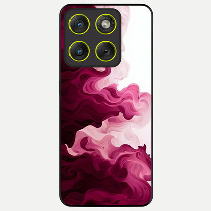  Crimson Wave Flow Glass Case For Moto Edge 70 back cover – full design glossy printed glass finish