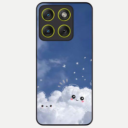  Cute Blossom Cloud Glass Case For Moto Edge 70 back cover – full design glossy printed glass finish