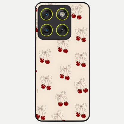 Cute Cherry Pattern Glass Case For Moto Edge 70 back cover – full design glossy printed glass finish