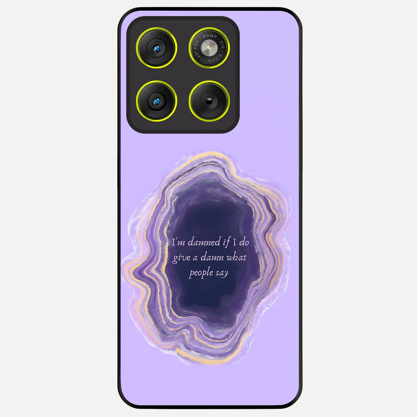  Damned People Quote Glass Case For Moto Edge 70 back cover – full design glossy printed glass finish