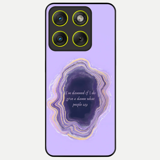  Damned People Quote Glass Case For Moto Edge 70 back cover – full design glossy printed glass finish