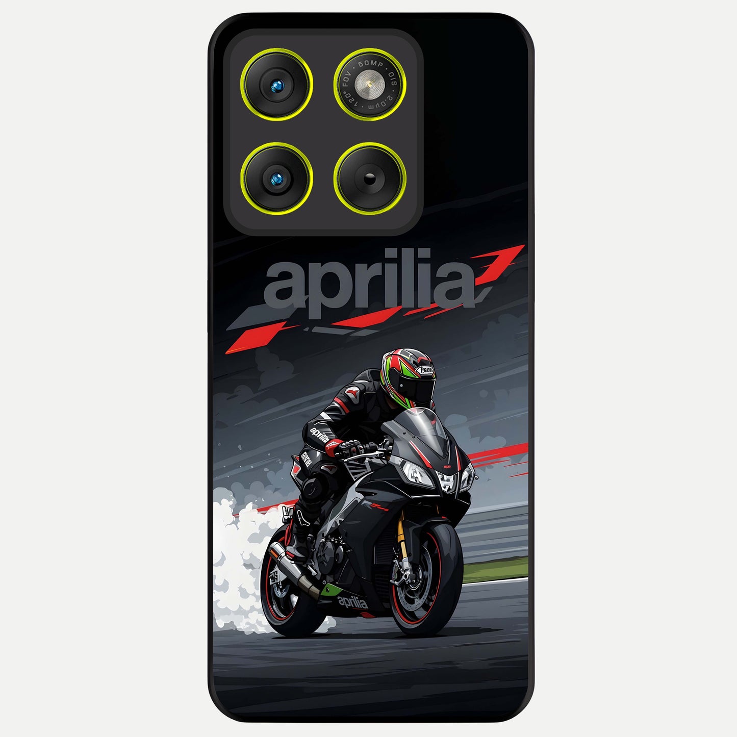  Dark Aprilla Glass Case For Moto Edge 70 back cover – full design glossy printed glass finish