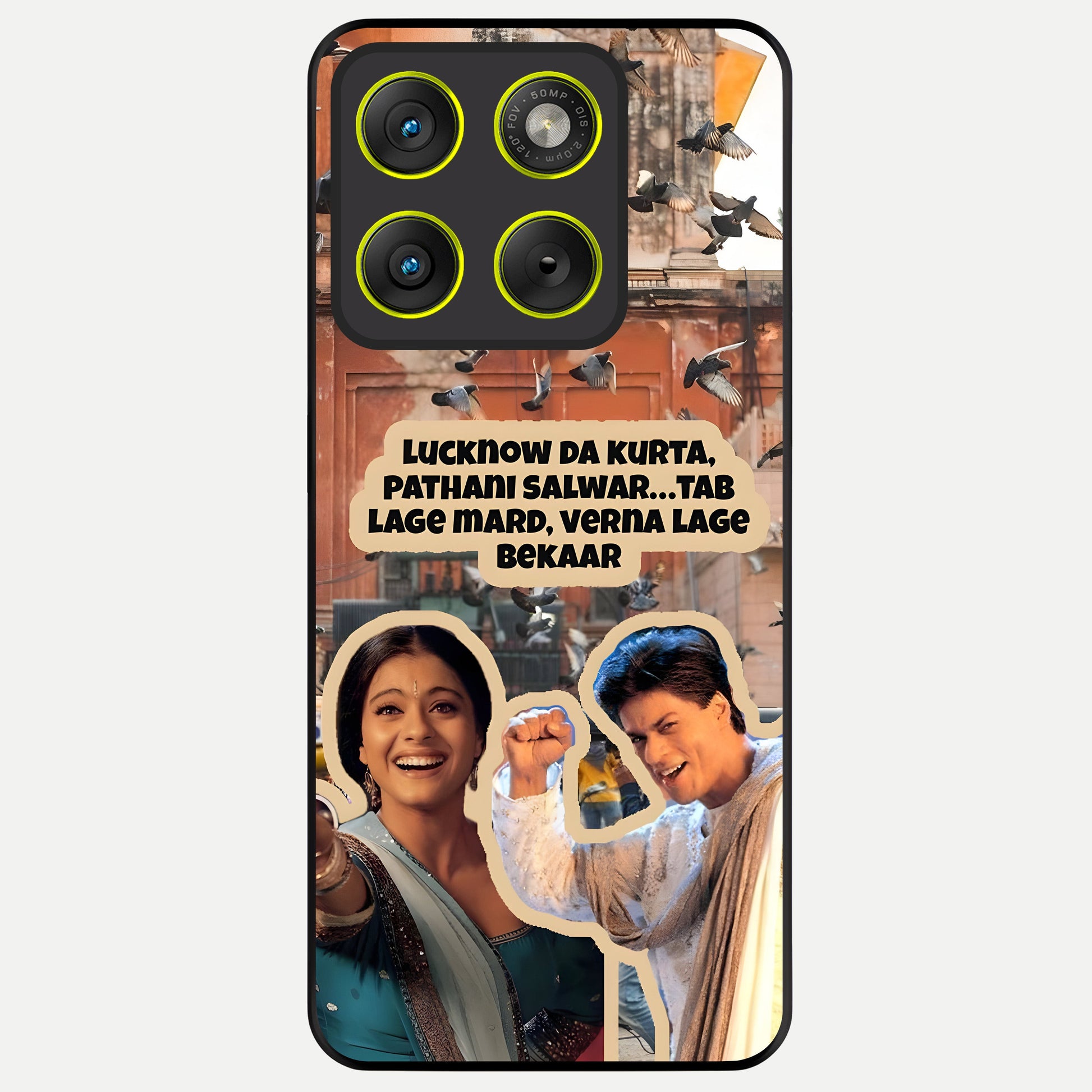  Desi Retro Vibes Glass Case For Moto Edge 70 back cover – full design glossy printed glass finish