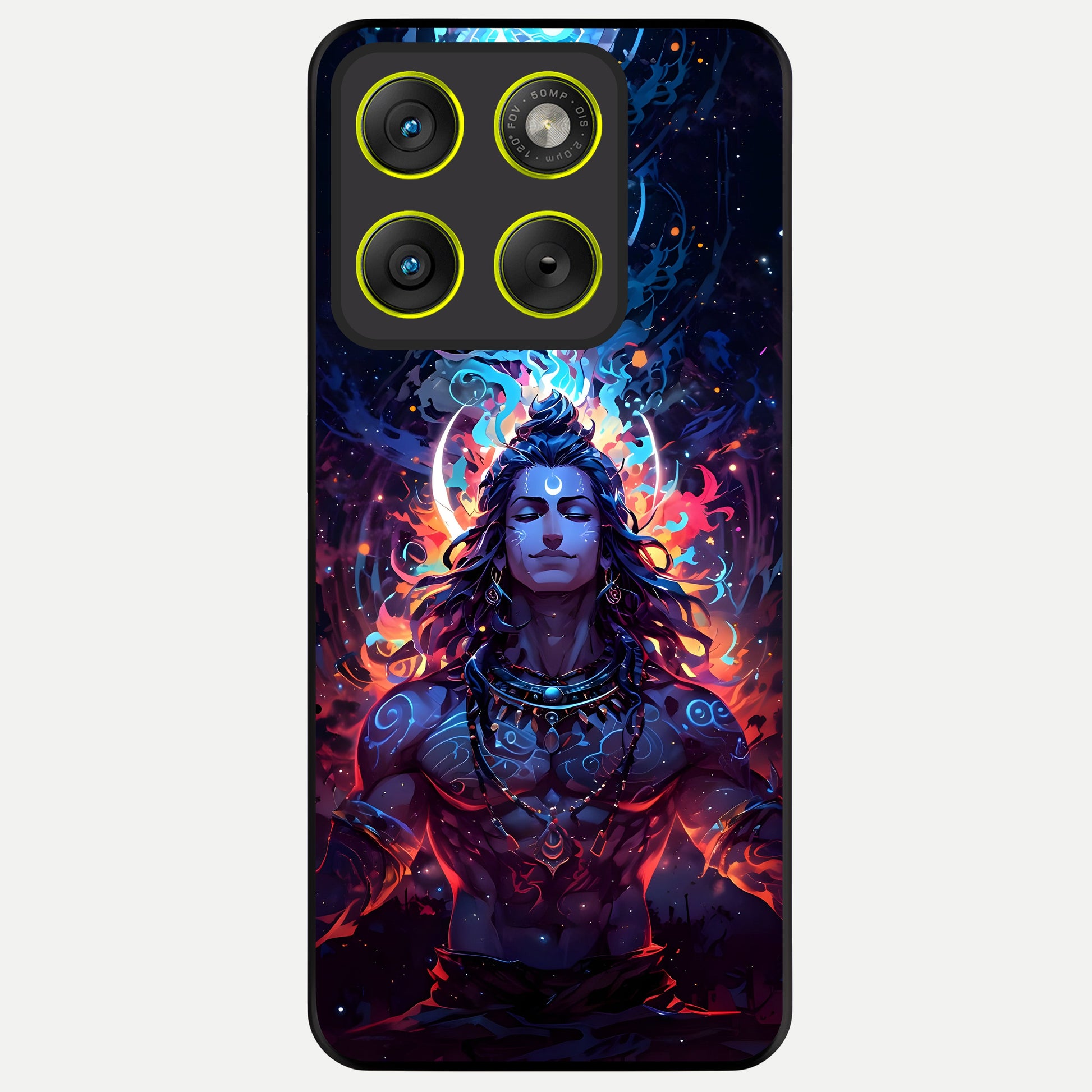  Divine Fire Shiv Glass Case For Moto Edge 70 back cover – full design glossy printed glass finish