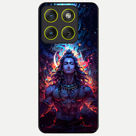  Divine Fire Shiv Glass Case For Moto Edge 70 back cover – full design glossy printed glass finish