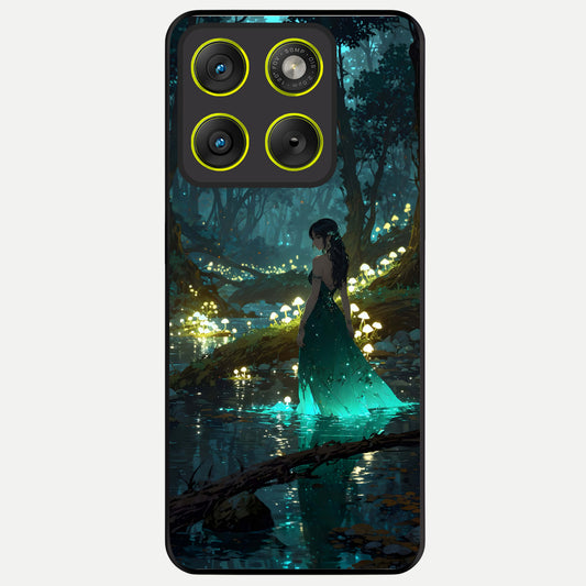  Enchanted Forest Glow Glass Case For Moto Edge 70 back cover – full design glossy printed glass finish