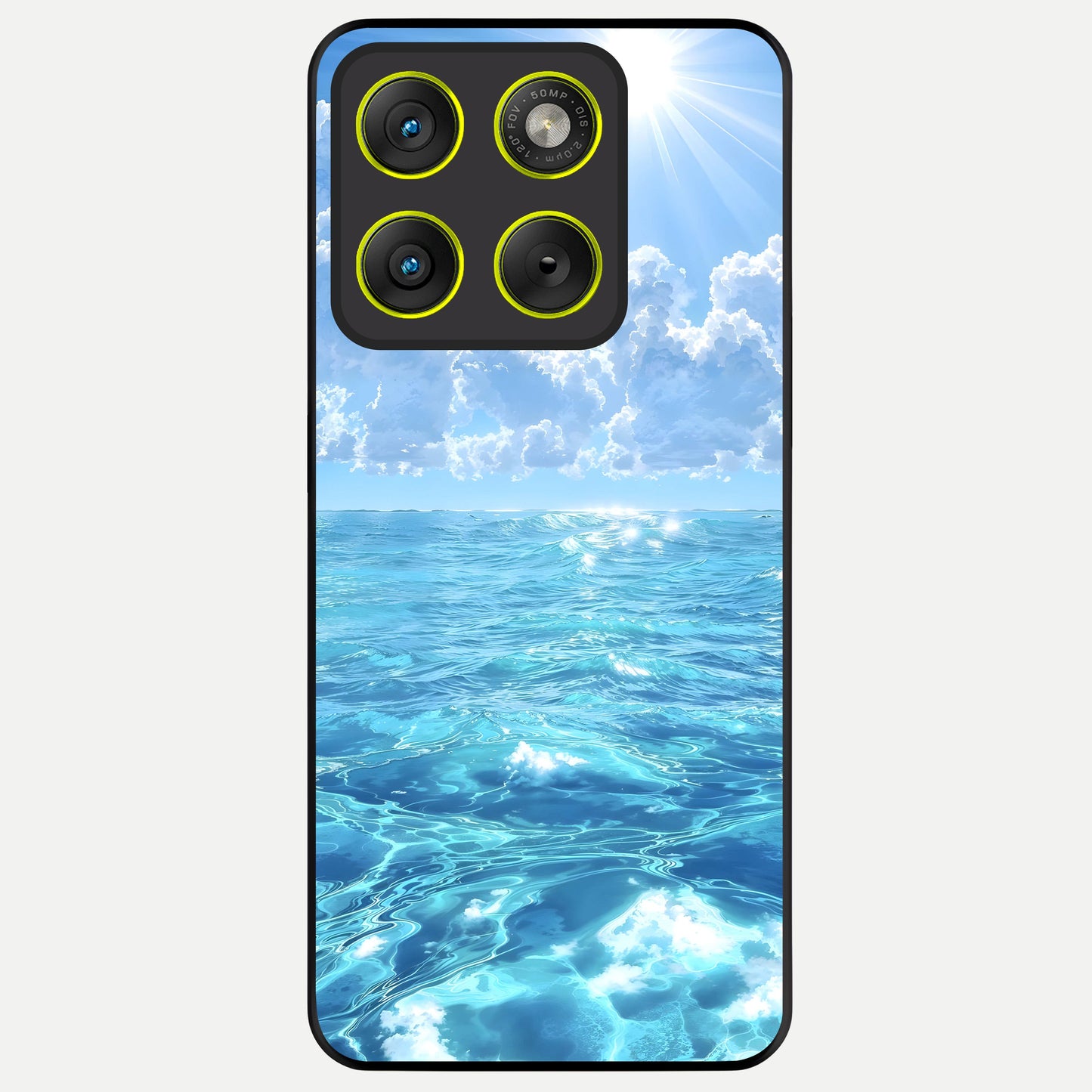  Endless Ocean Horizon Glass Case For Moto Edge 70 back cover – full design glossy printed glass finish