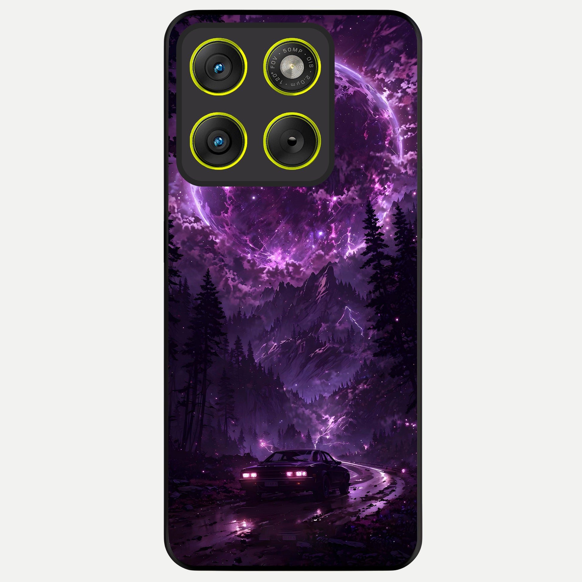  Eternal Cosmic Drive Glass Case For Moto Edge 70 back cover – full design glossy printed glass finish